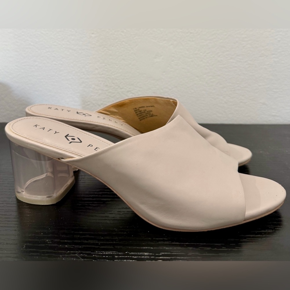 Katy Perry Grey Mules with Clear Heel